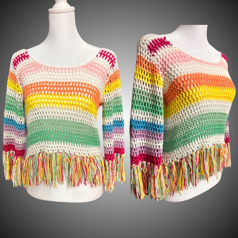 Multicolor Fringe Sweater
